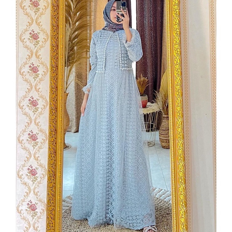 Murah Hari ini  Gamis Ozias Aurel motif bunga Busui  Gamis formal kondangan mymyFashion  Dress maxi 