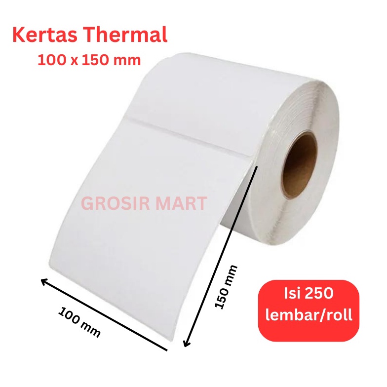 

READY STCOK Kertas Thermal Kertas Label Resi Barcode ukuran 1x15mm A6 isi 25 LEMBAR PER 1 ROLL Kertas Resi Tempel