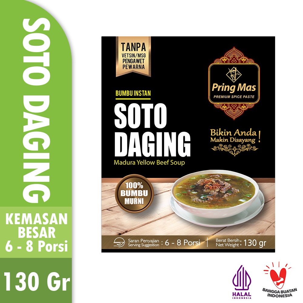 

Tchome Bumbu Makanan Instant Pringmas 25gr 45gr 130gr Soto Daging bumbu masak enak