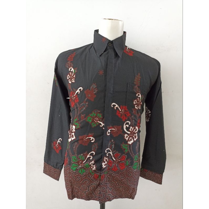 KEMEJA BATIK POLYESTER PRIA LAKI-LAKI KERJA MURAH KUALITAS PREMIUM - A3GMK867 (2B4B) ADA BIG SIZE