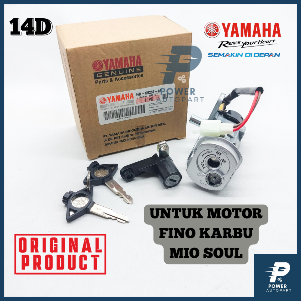 ( GARANSI ) KUNCI KONTAK + JOK ORIGINAL 14D MOTOR YAMAHA MIO SOUL FINO KARBU - 14D