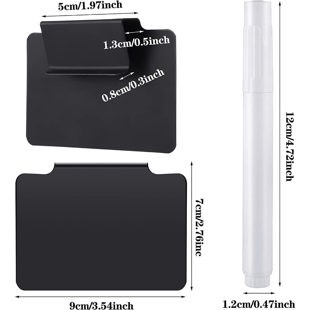 

mh 10PCS Label Klip Papan Tulis untuk Penyimpanan Tanda Pemegang Label Tampilan Tempat Sampah Tag
