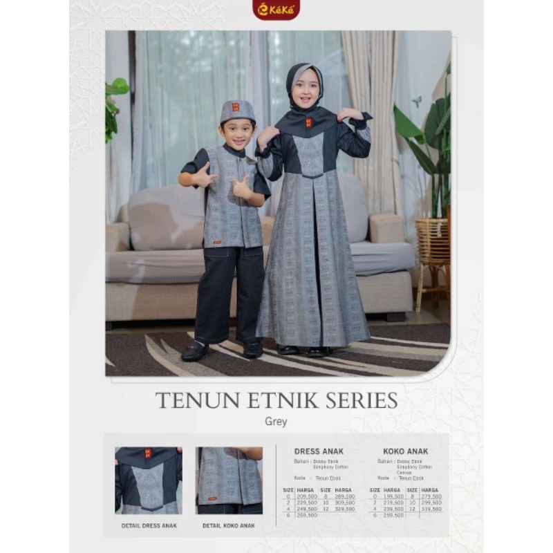 KEKE - TENUN ETNIK SERIES GREY SIZE 6,8