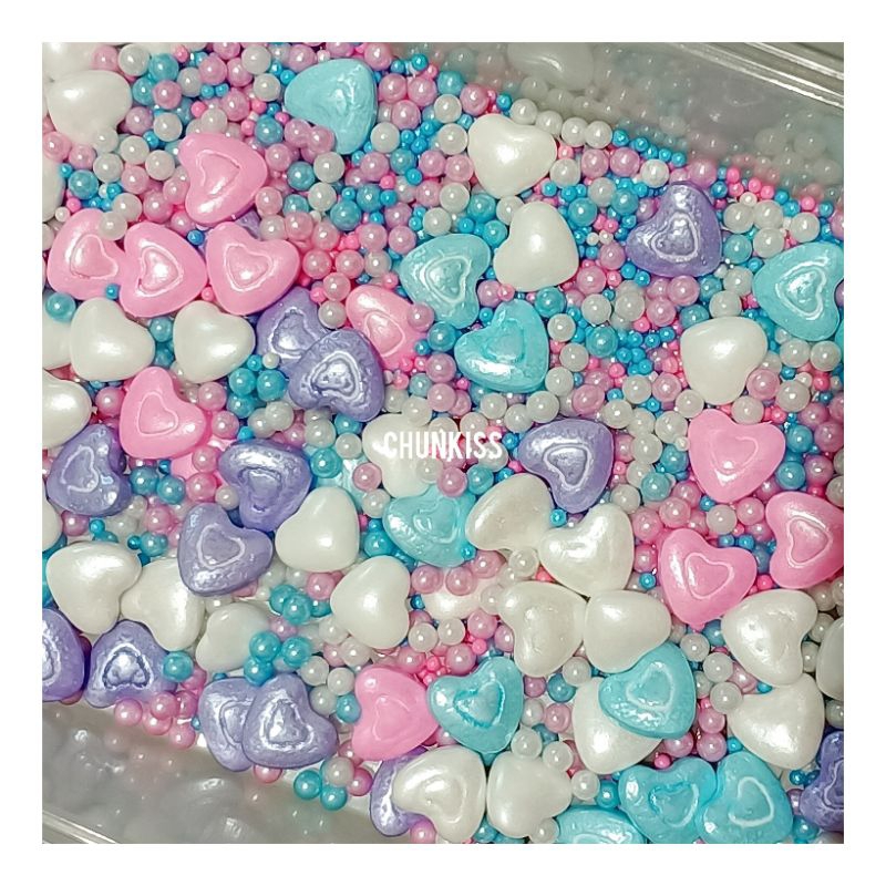 

SPRINKLE HIASAN KUE - LOVE PEARL MIX WARNA COTTON CANDY