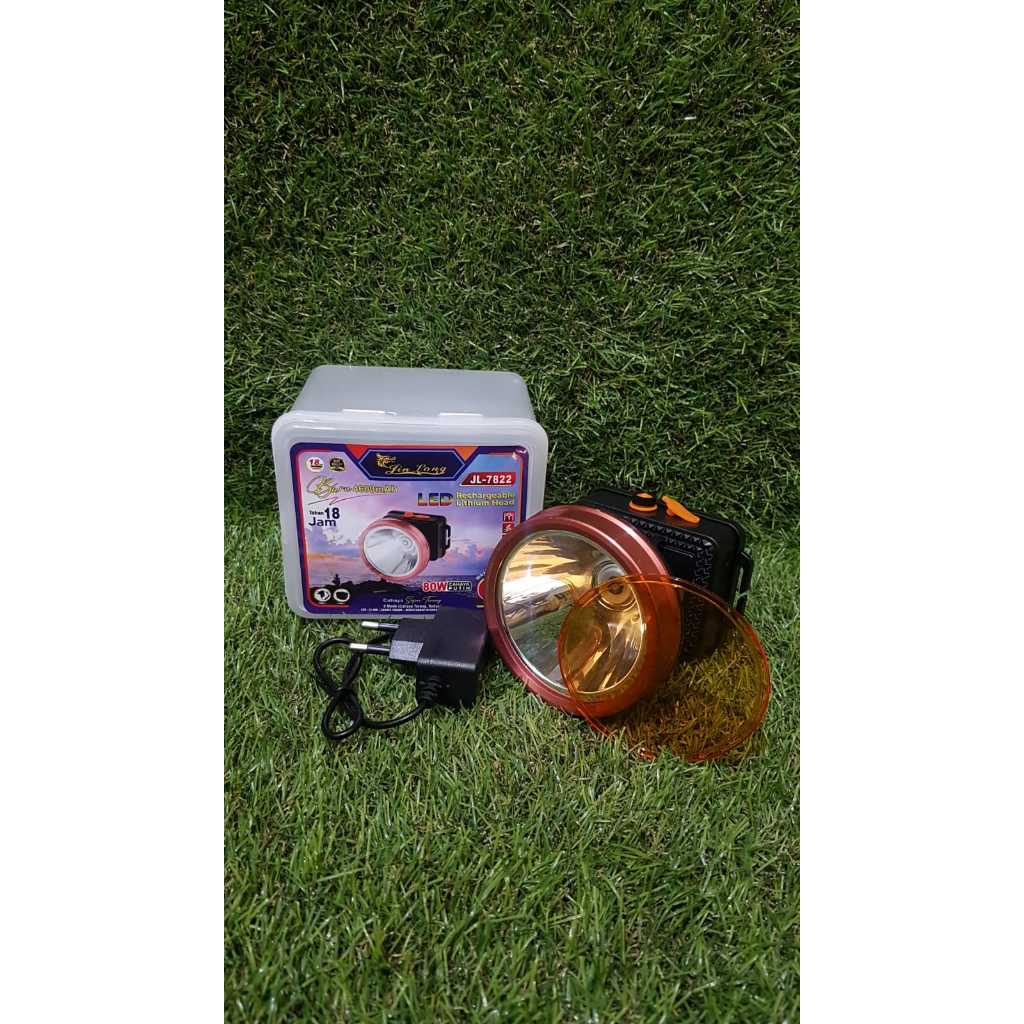 Senter Kepala Besar Jumbo JL-7822 80w tahan 18jam JL 7822 80watt Super Terang Waterproof