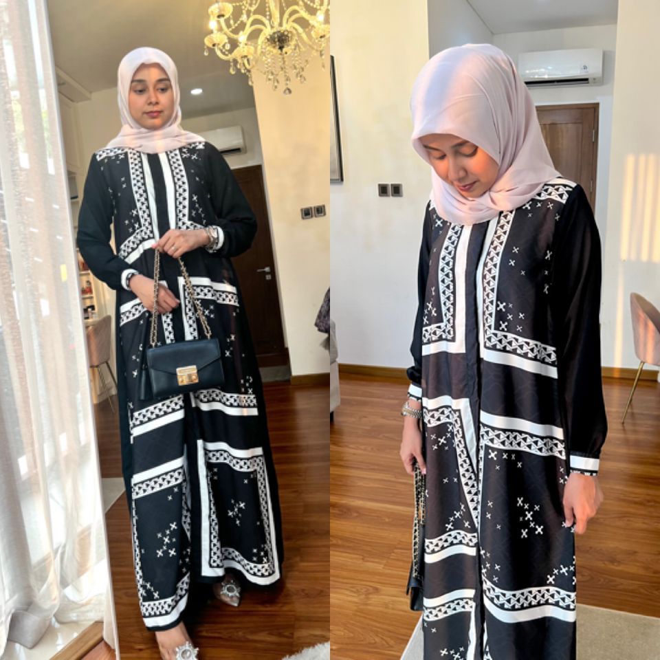 Huda Printed Abaya Exclusive Printed By 4Season Hijab