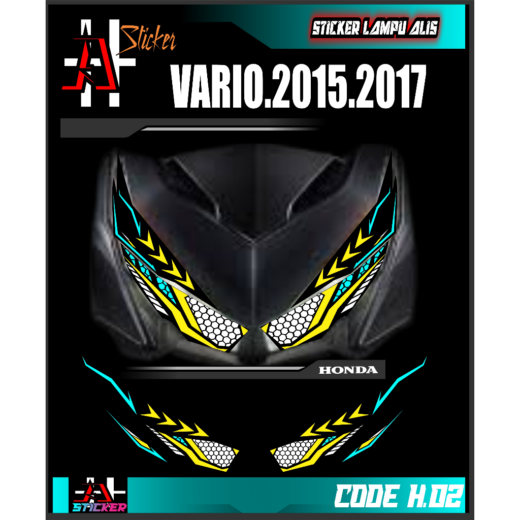STIKER VARIASI LAMPU ALIS MOTOR VARIO 2015-2017  STOP LAMP MOTOR  VARIO 2015-2017 H02