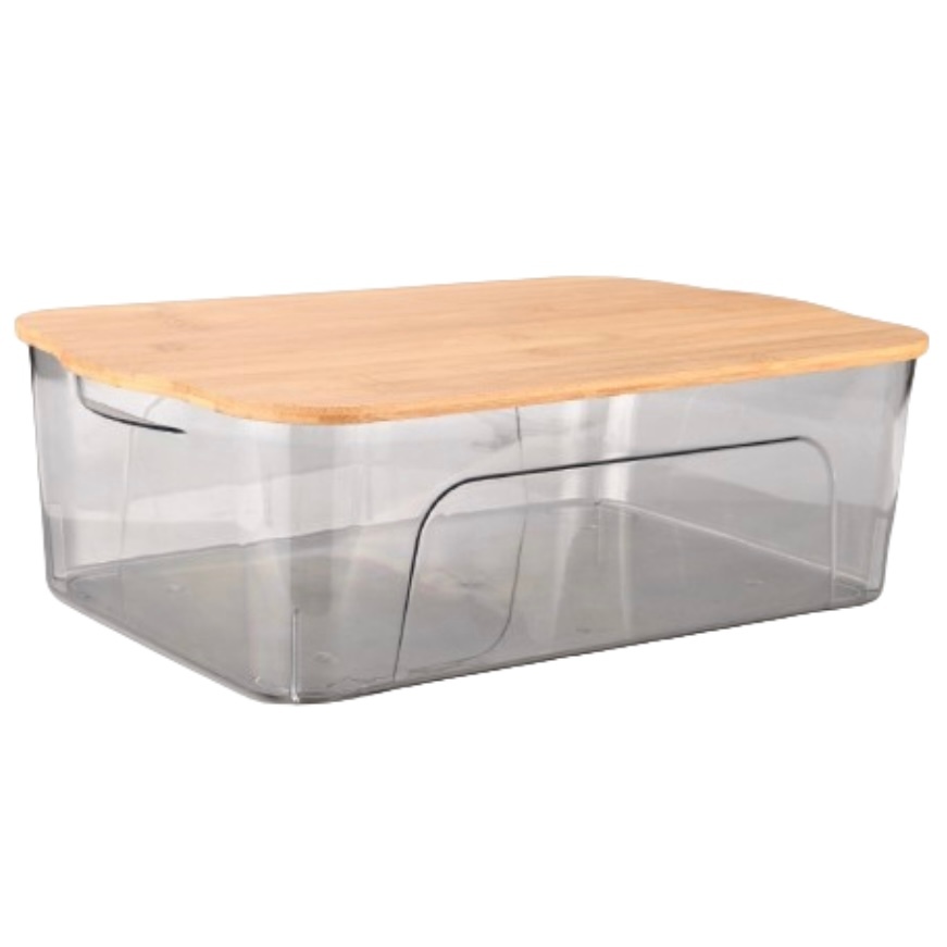 Kotak Transparan Large Storage Box Bening Tempat Penyimpanan Serbaguna Keranjang Plastik Dengan Tutu