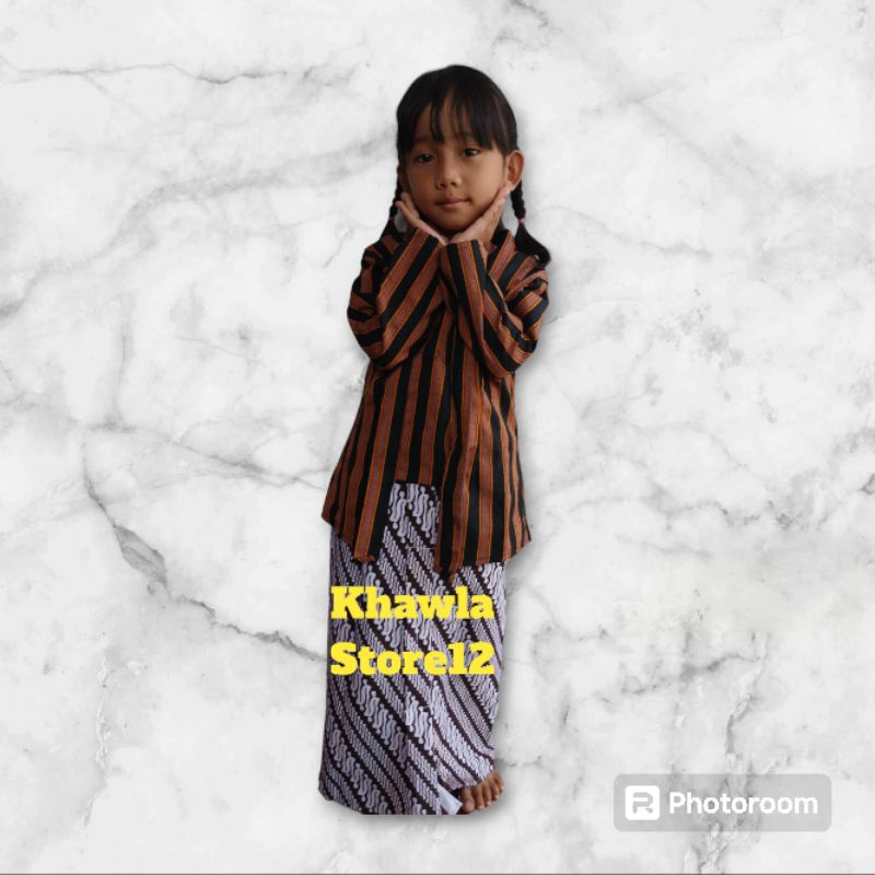 FREE ONGKIR SETELAN KEBAYA LURIK ANAK PEREMPUAN/PAKAIAN ADAT JAWA ANAK