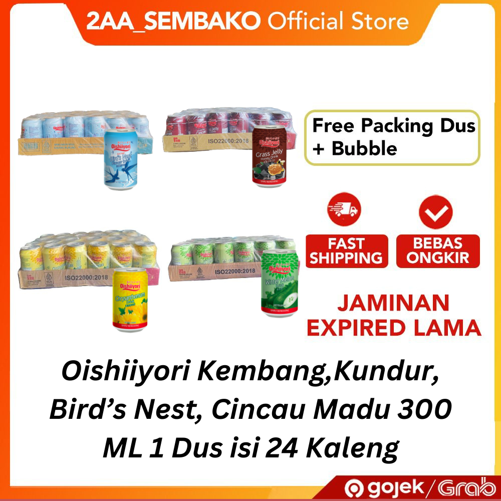 

Oishiiyori Minuman Rasa Chrysanthemum, Winter Melon, Rock Sugar Bird Nest, Grass Jelly Honey 300ML 1 Dus 24 Kaleng
