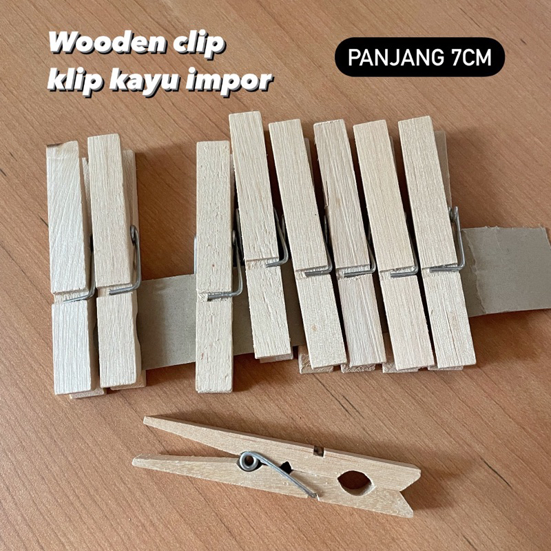 Wooden Clip 7cm Super KOKOH / Klip Jepitan Kayu Untuk Lampu Tumblr / Dekorasi Pesta Ulang Tahun / Ph