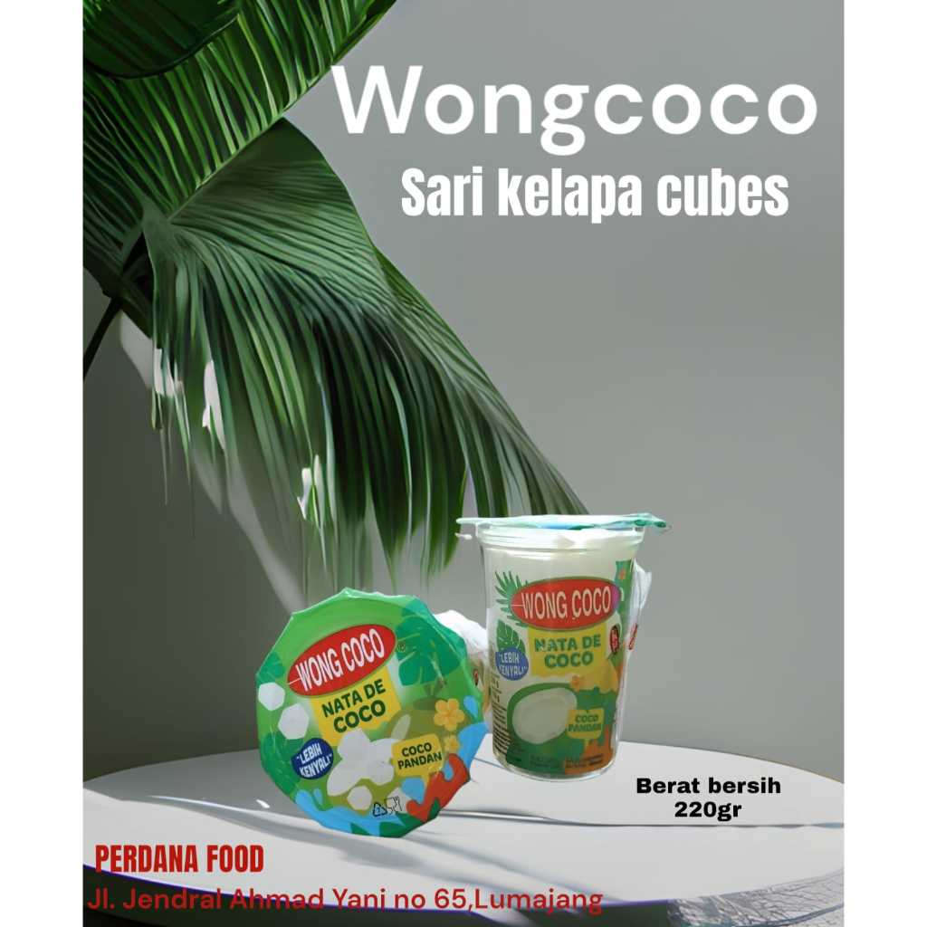 

Wong Coco / Nata De Coco / Minuman Rasa Cocopandan cubes/rasa dugan cup/ 220g