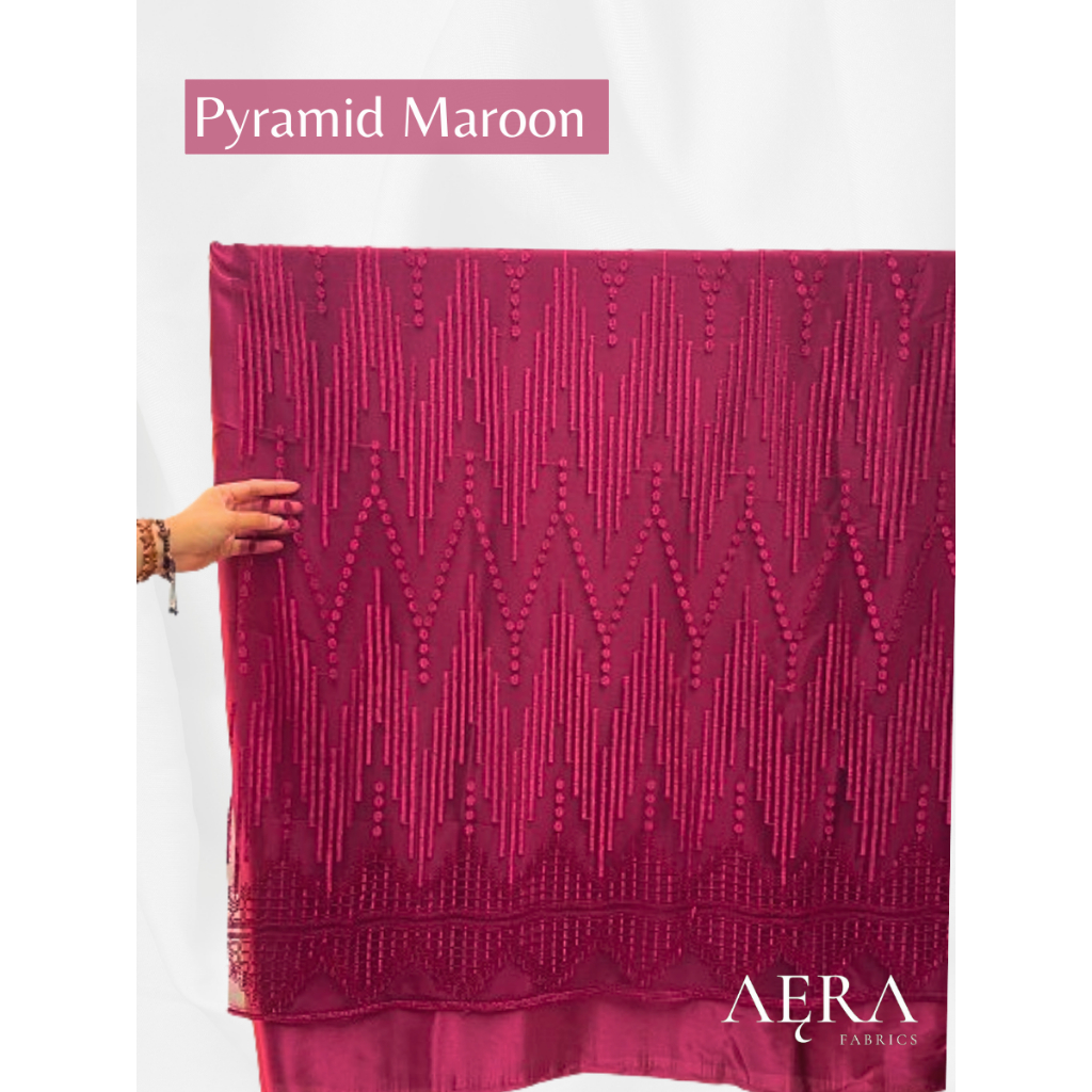 RK 0,5 meter Kain Tile Etnik/ Tile Sapto/ Bahan Brokat Kebaya MAROON