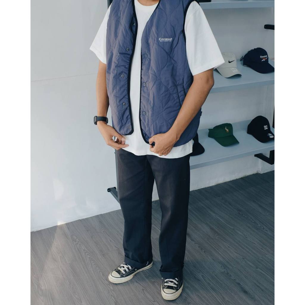 Covernat reversible vest sherpa jacket black / navy