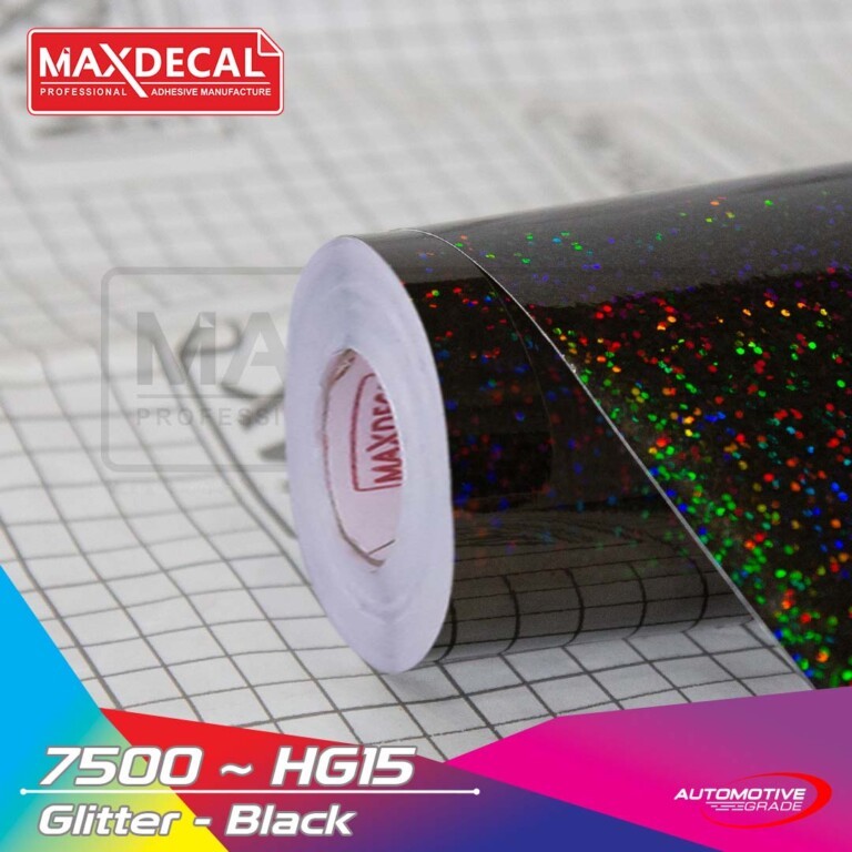MAXDECAL 7500 - HG15 HOLOGRAM GLITTER BLACK Vinyl Sticker 45CM X 10M [ROLL]