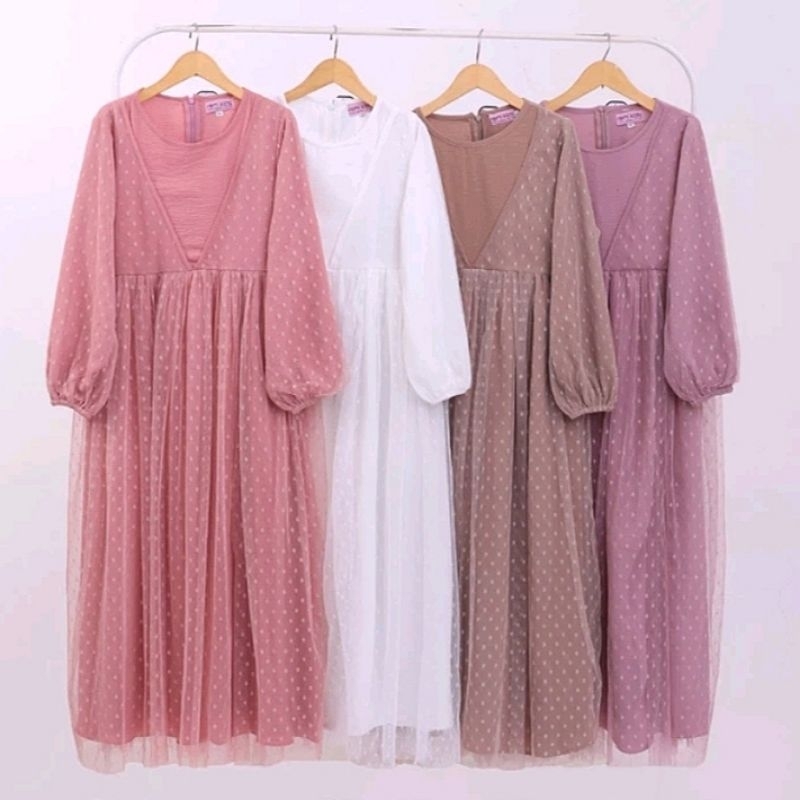 PRELOVED Dress brukat | Gamis tile | dress tile