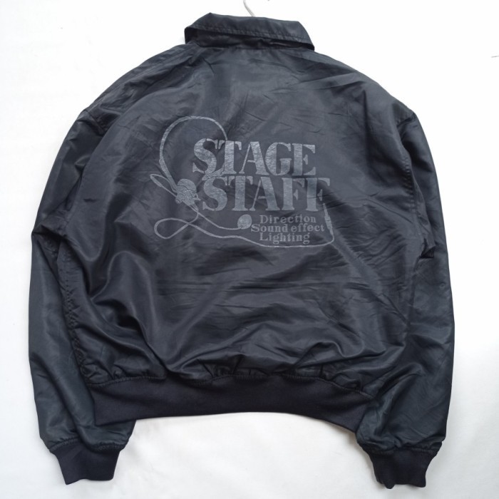 jaket vintage 90s zero one stage staff nylon stadium jacket