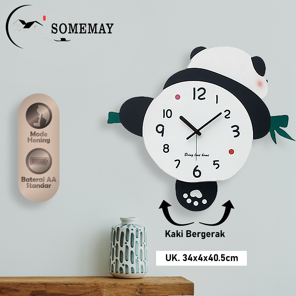 SOMEMAY Jam panda goyang MD45/ Jam dinding /Jam dinding aesthetic / Jam dinding tempel