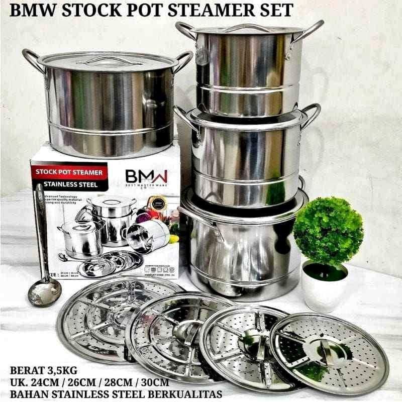Stock Pot steamer BMW  Stockpot Steamer Stainless Steel BMW Stainless Steelpan/panci 55 bmw/panci se