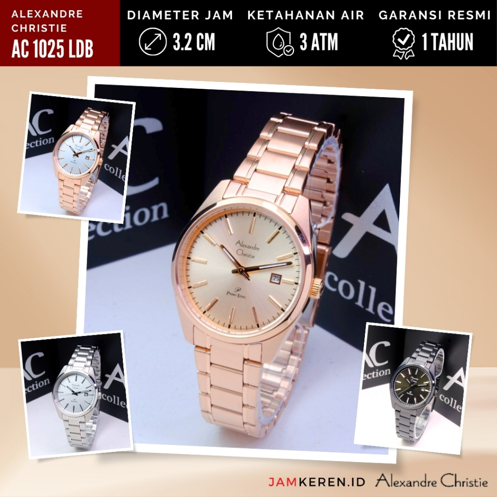 Jam Tangan Wanita | Jam Tangan Cewek | Alexandre Christie AC 1025 LD Stainless Steel Original