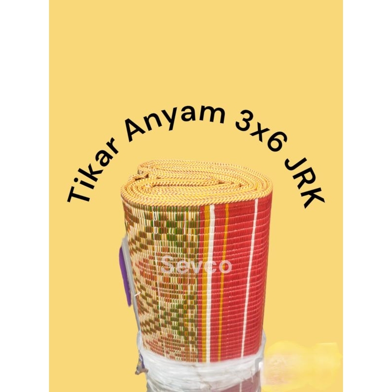 Karpet Tikar Plastik Anyam 3x6 JRK Merek Bonsai / Tikar Lantai Jadul Bagus Tebal 3 Lipat
