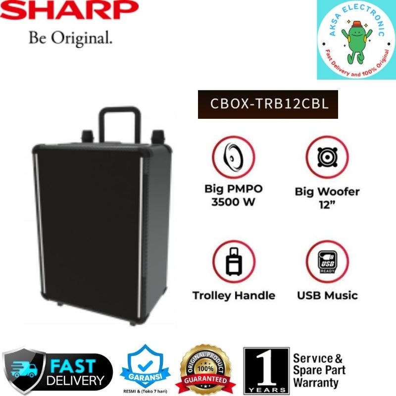 SHARP SPEAKER TROLLEY CBOX-TRB12CBL PORTABLE SPEAKER