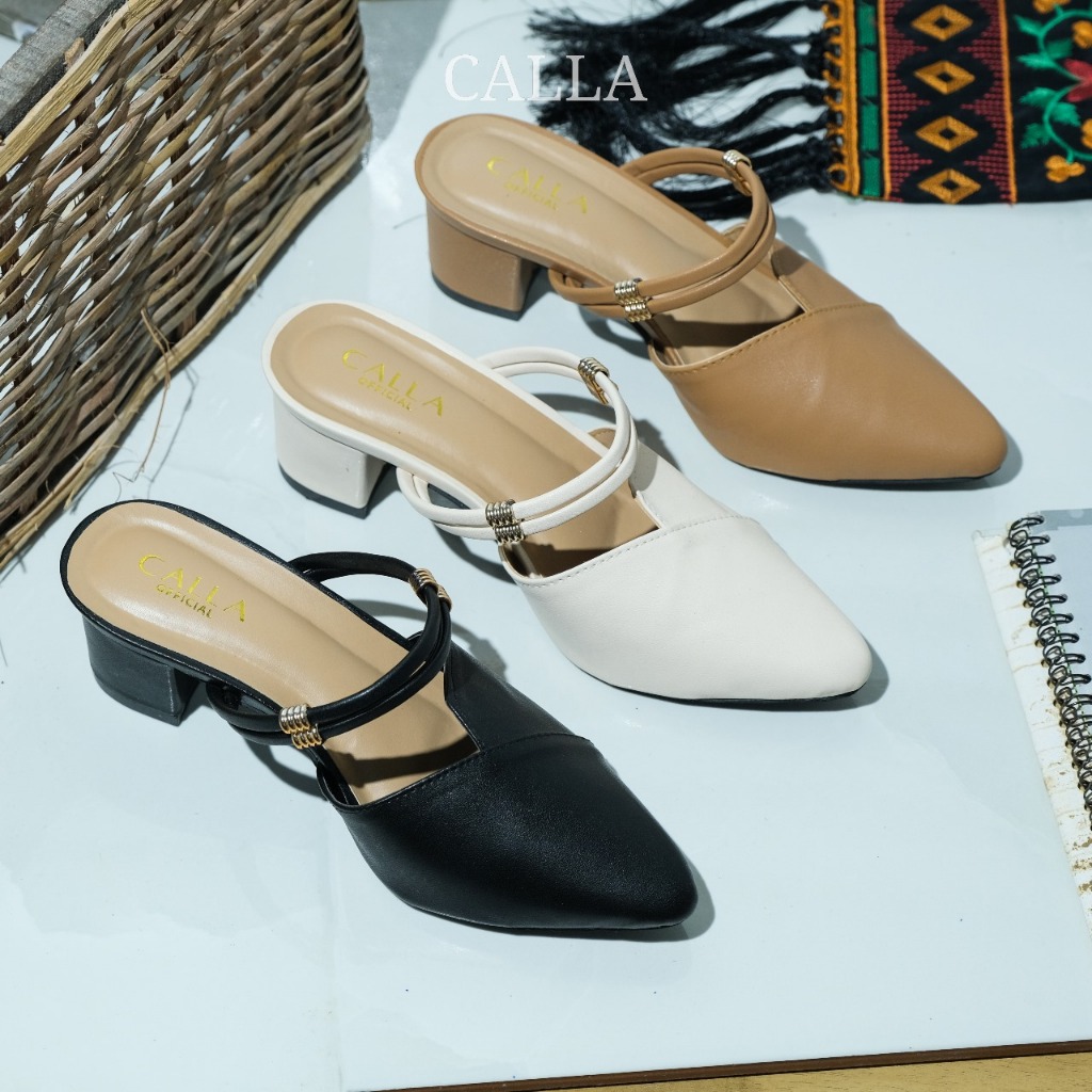 Sandal Wanita, Kekinian Mules ,Sandal selop wanita ,Hak 5 Cm