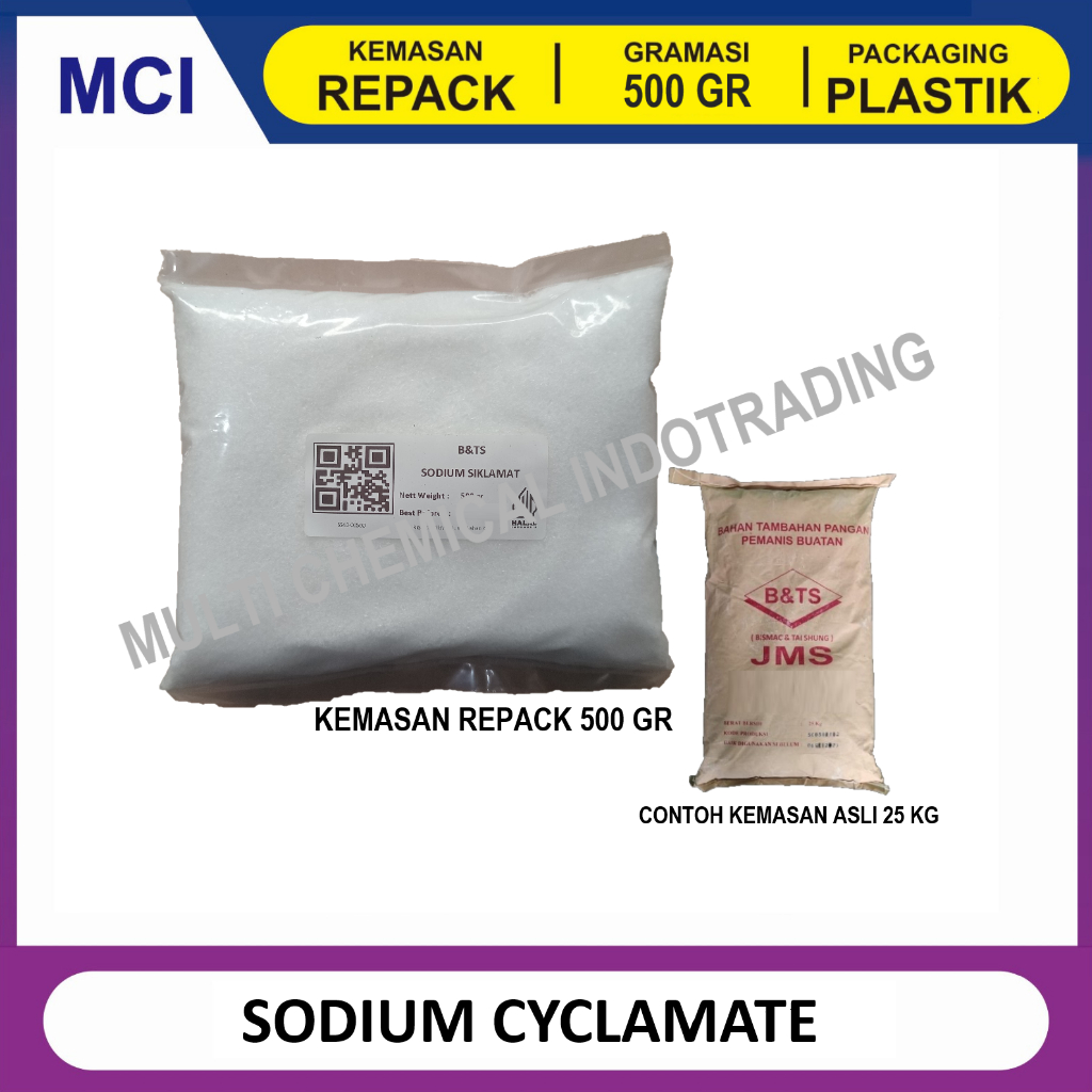 

SODIUM CYCLAMATE / NATRIUM SIKLAMAT / PEMANIS BUATAN 40x GULA|| 500 gr