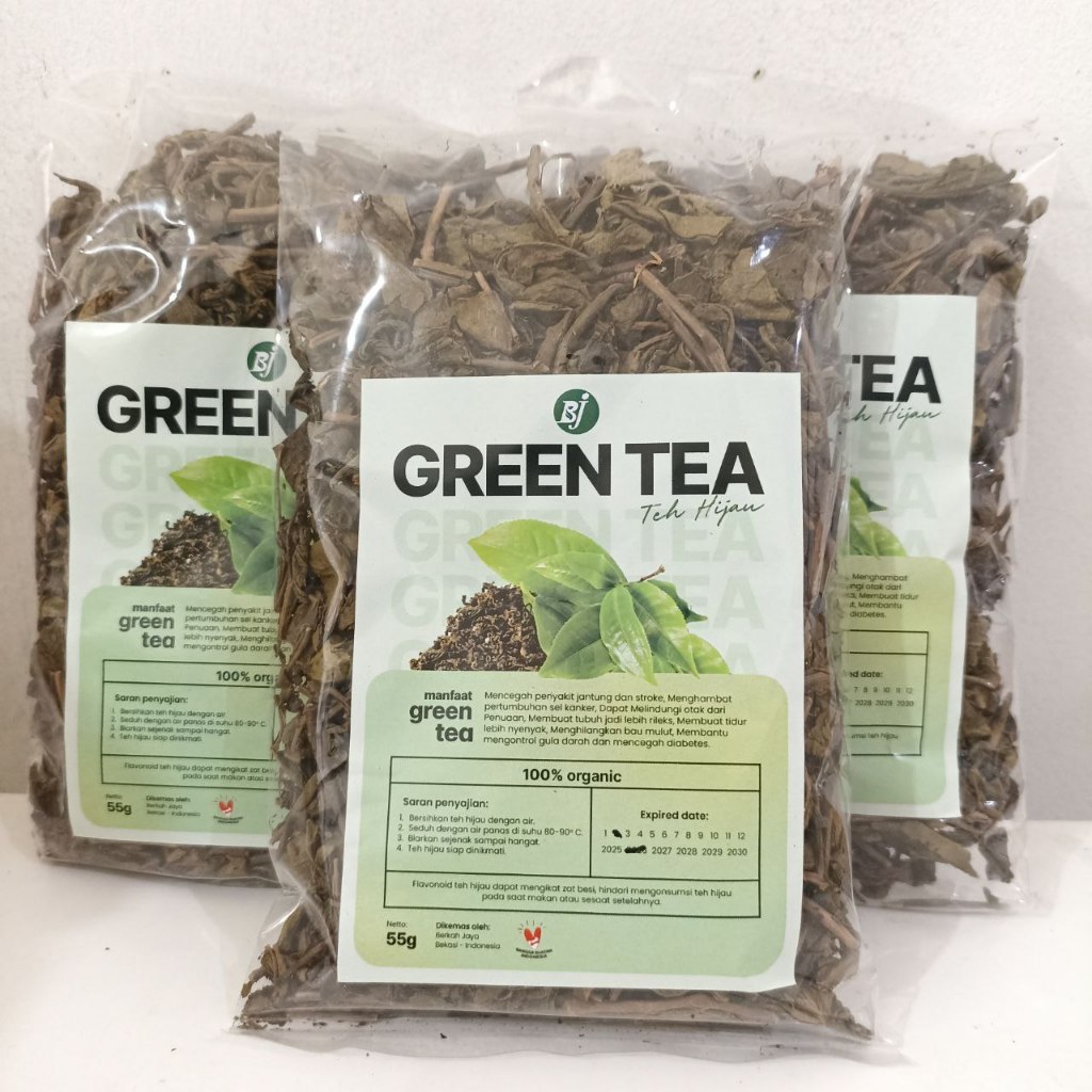 

Daun Teh Hijau Kering Isi 55 gram Green Tea Teh Hijau Seduh Organik Tanpa Campuran