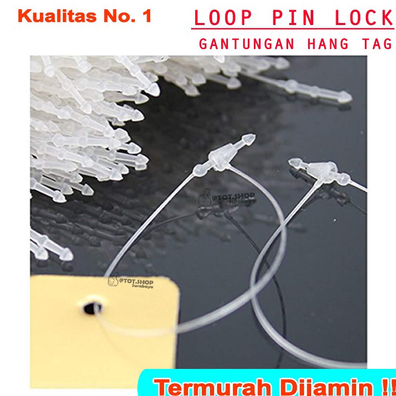 

KODE C9P 1 Dos isi 5pcs LOOP PIN HANG TAG PLASTIK LOCK STRING PIN uk 3 4 5 Inch Tali Hangtag Baj