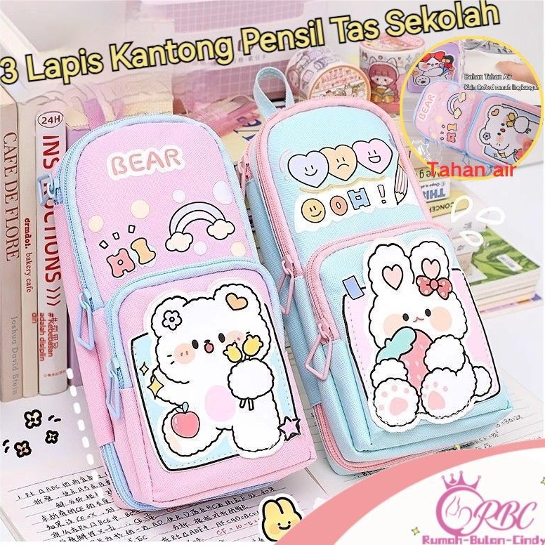 

KODE H37L Penjual LokalINS Tempat Pensil Berbentuk Tas Sekolah Kreatif 6 Lapis Pencil Case Lucu Korea Tempat Pensil Tahan Air Multifungsi Yang Dapat Menampung Penggaris Berukuran 2cm