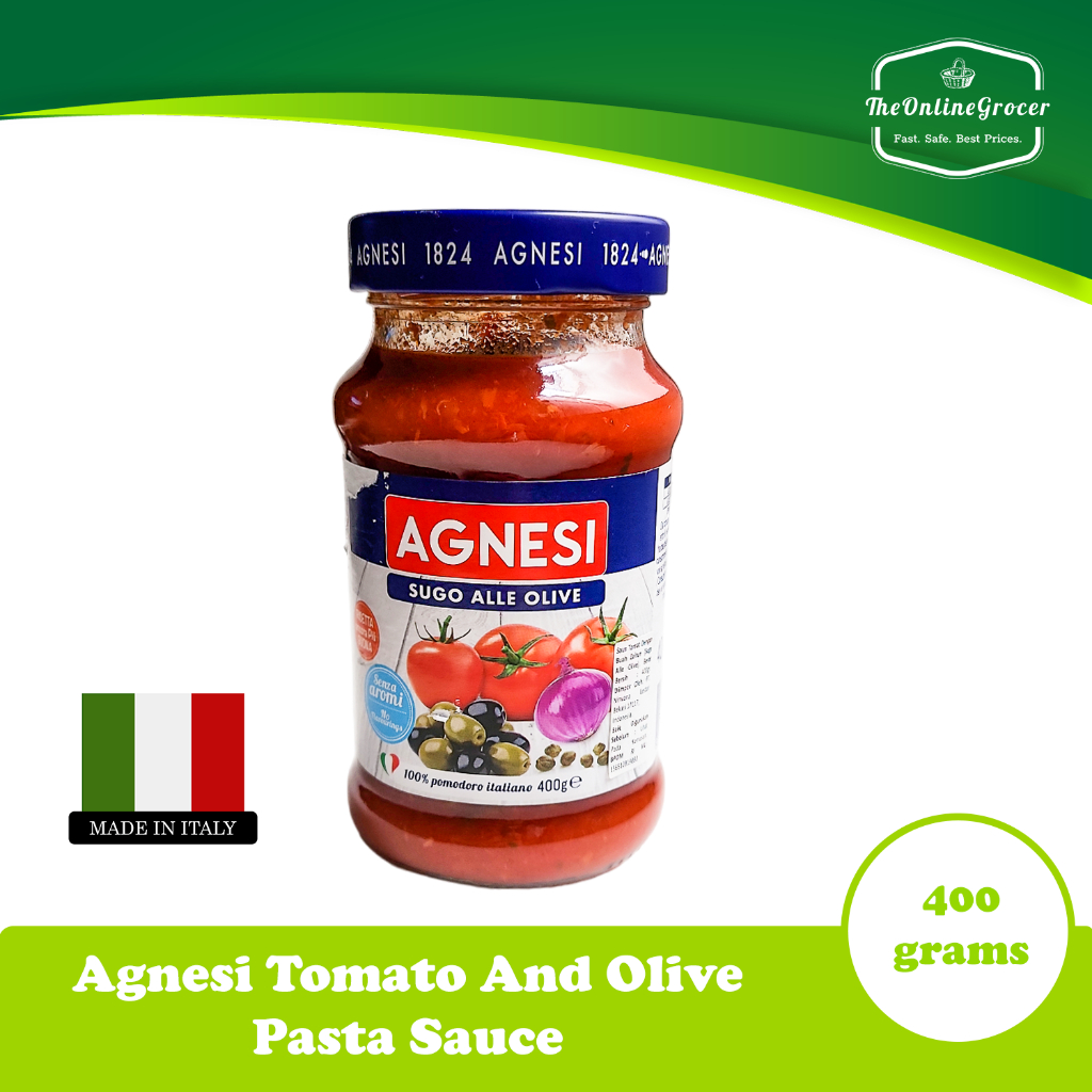 

Agnesi Tomato & Olive Pasta Sauce 400gr - Saus Pasta Tomat & Zaitun