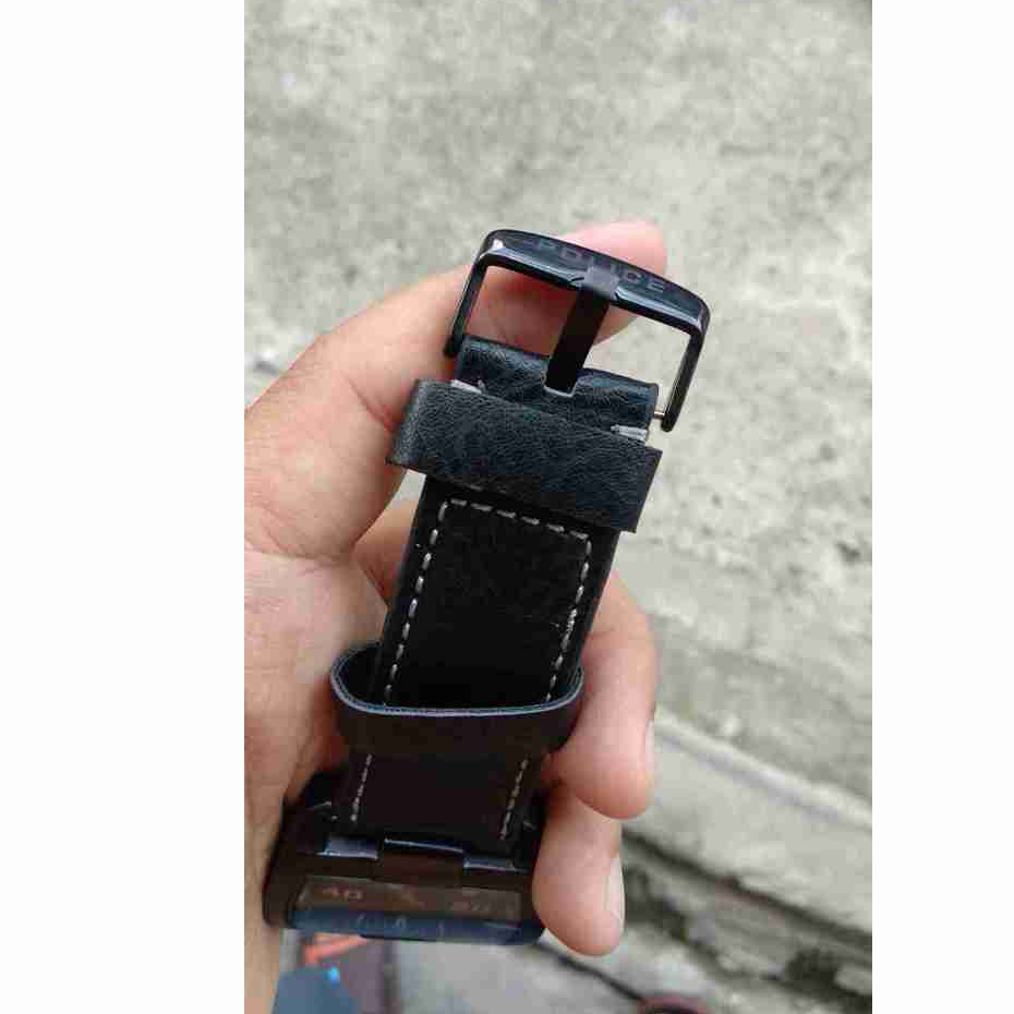jam tangan pria all black steel strap kulit ce