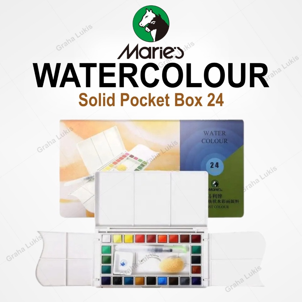 

KODE G14B Maries Watercolor 24 Pocket Box Solid Watercolor