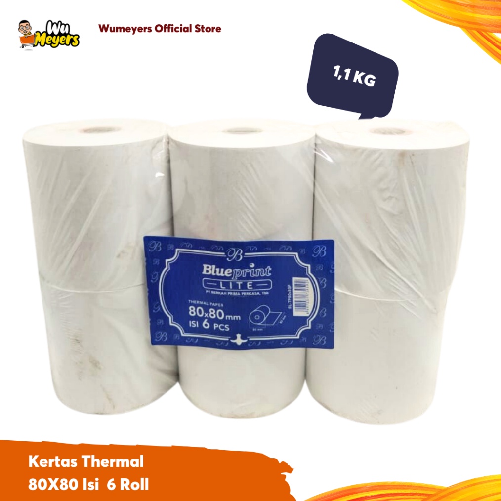 

KODE Y48B Kertas Thermal Blueprint Roll 8x8 1 Pak isi 6 Roll