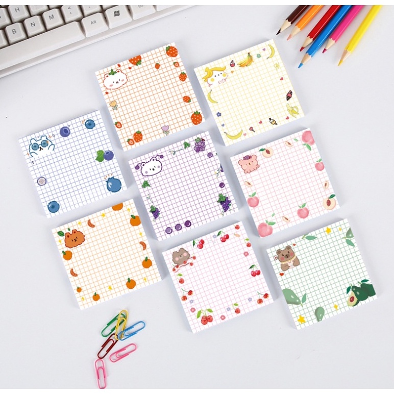 

HEMAT Korean Fruit Style Sticky Note GRID stick note grid korean fruit