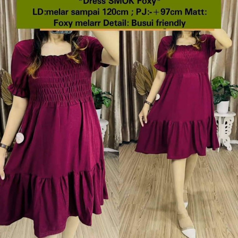 KODE U87S Daster Dress Kerut Polos Melar  Dress Rempel  Dress Rempel Susun  Dress Kerut Rempel  Dres