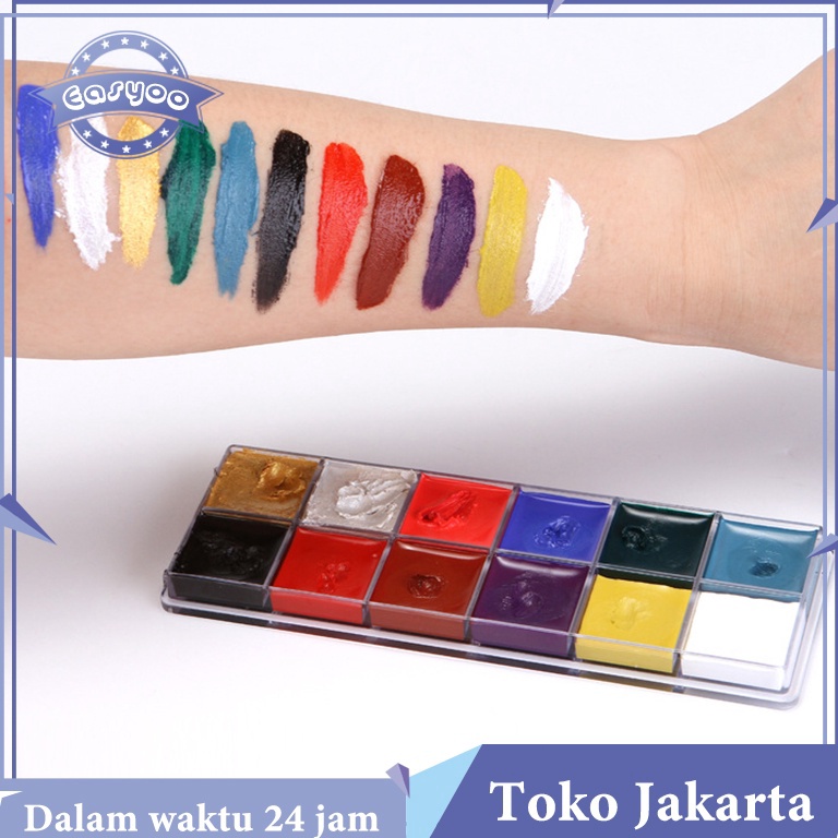 

KODE T57E 12 Warna Body Face Painting Art Make Up Painting Cat Wajah Beauty Makeup Tool Ucanbe Face Painting Imagic