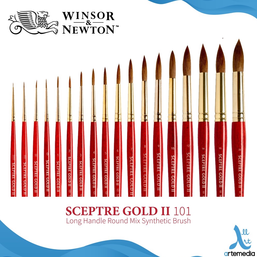 

KODE X29O Winsor Newton Sceptre 11 Round Mix Brush Short Handle 12