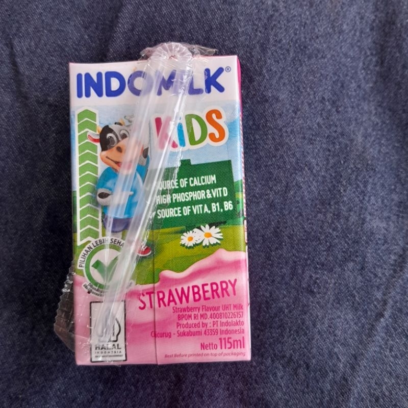 

indomilk kids susu uht 115ml rasa cokelat strawberry vanila