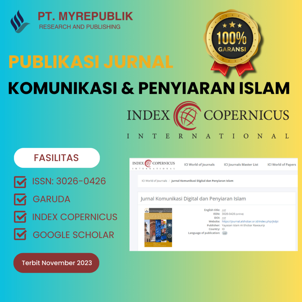

Publikasi Jurnal Nasional Komunikasi dan Penyiaran Islam Garuda, Index Copernicus