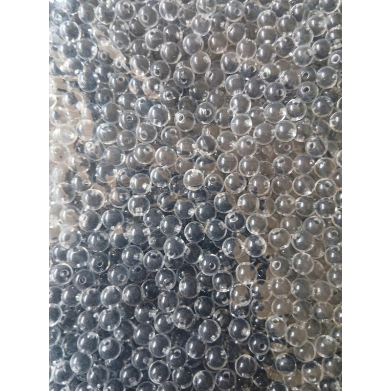 MOTE ISI AKRILIK KERAMIK HITAM BENING BULAT 12mm