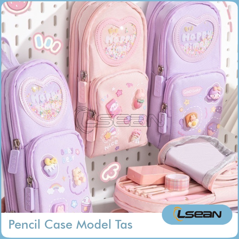 

KODE J64N PENCIL CASE HIASAN GLITTER KARAKTER 3D MODEL TAS LUCU KOREA KAPASITAS BESAR