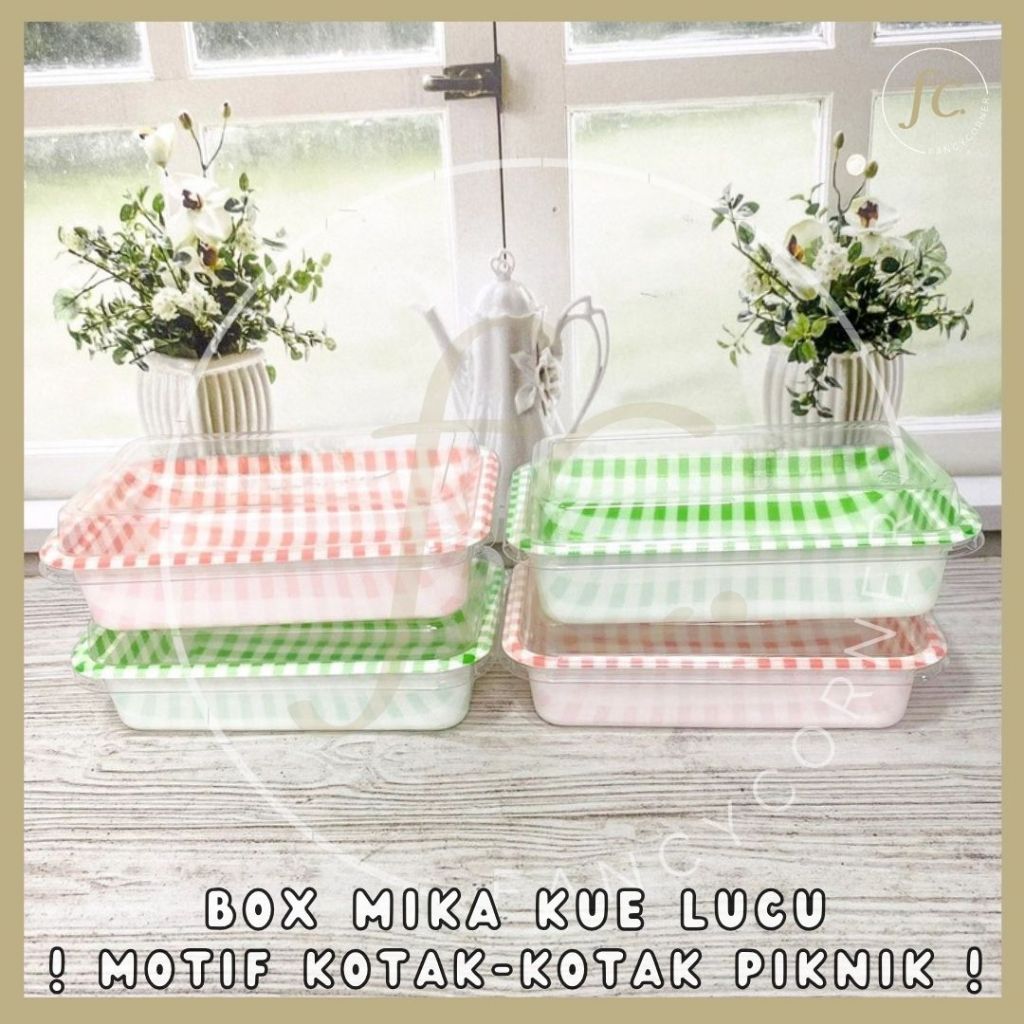 Kotak Kue + Penutup Cupcake Mika Korean Lunch Dessert Bento Cake Snack Box Cup Roti Donat Bolu Gulun