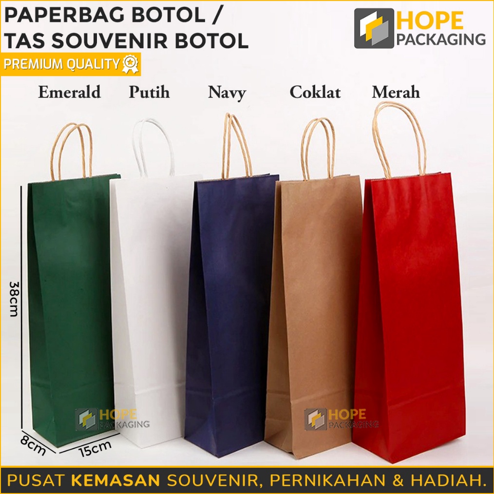 

NEW PROMO Paper Bag Botol Polos Paper Bag Tumbler Size 38x15x8cm Tas Kertas Warna Warni Paper Polos Tas Botol Tas Paper Bag Souvernir Botol Minum