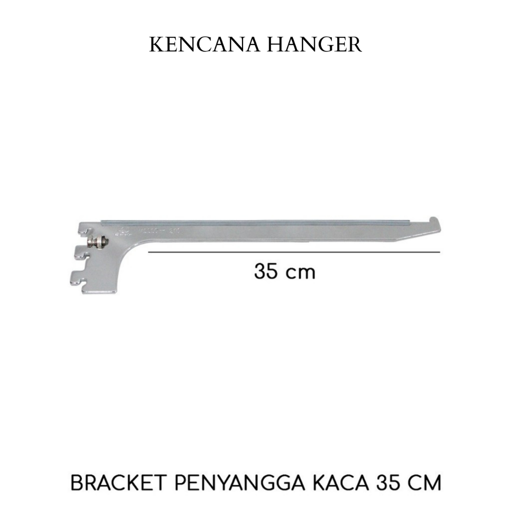 Bracket Kaca Stainless 35 cm | Siku Braket Penyangga Rak Kaca Display