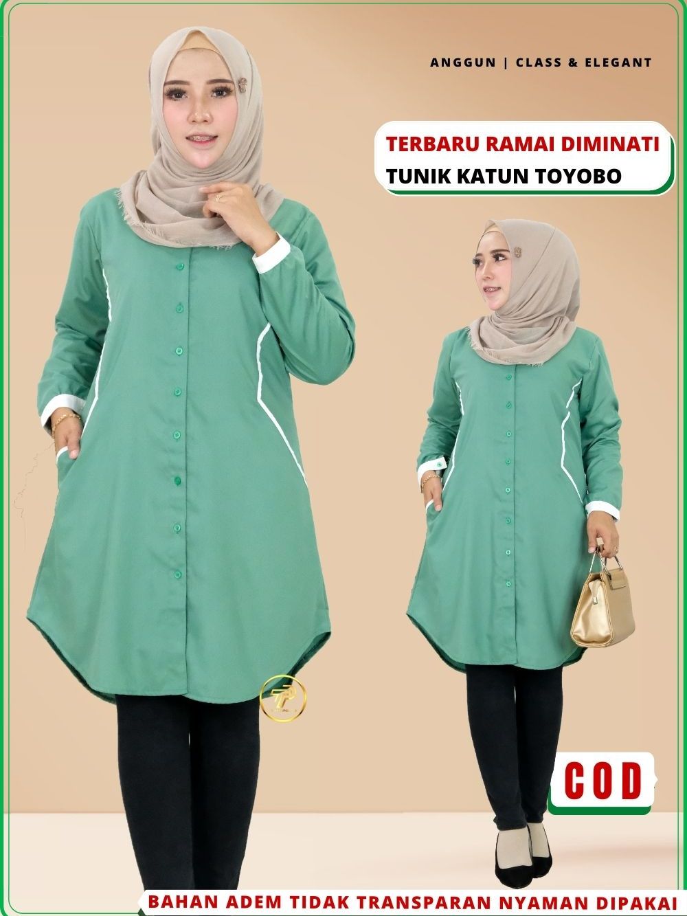 Baju Atasan Tunik Tunic Polos Wanita Remaja Bahan katun Toyobo Premium Busui Santri Putri A9