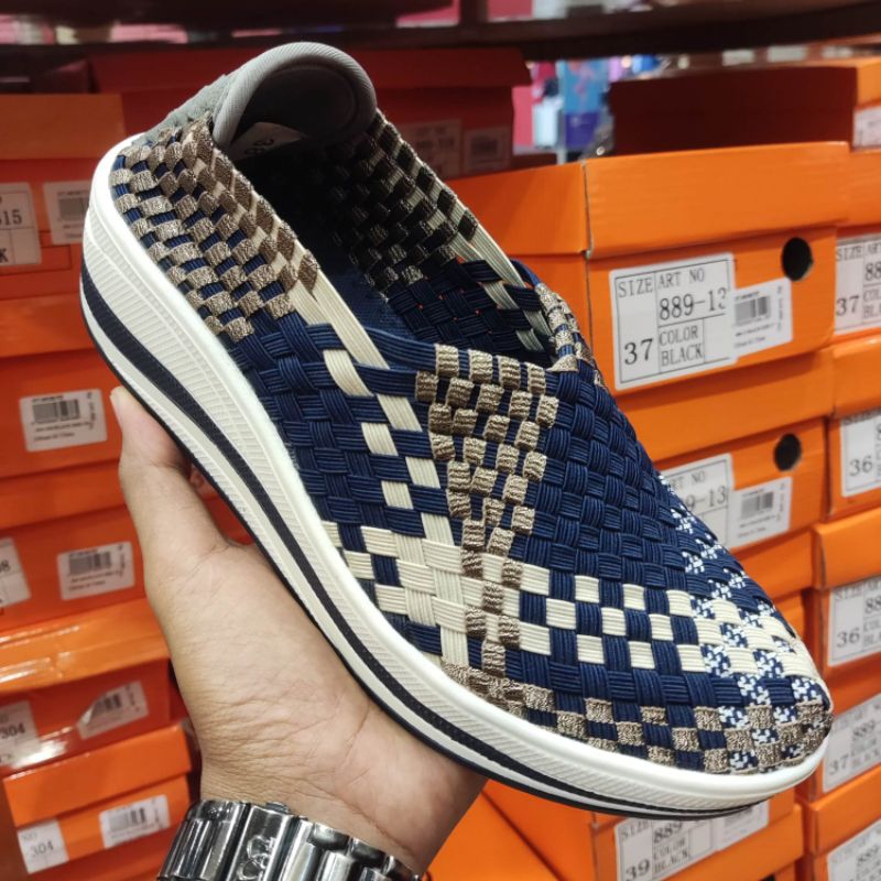 ST.MORITZ SHOES ORIGINAL❗Sepatu Wedges Rajut Wanita