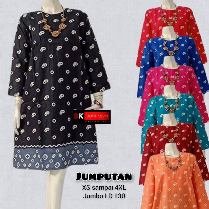 Tunik Batik Wanita Kantor Warna Soft Baju Atasan Wanita Kantor Ukuran XS S M L XL XXL 3XL 4XL Tunik 