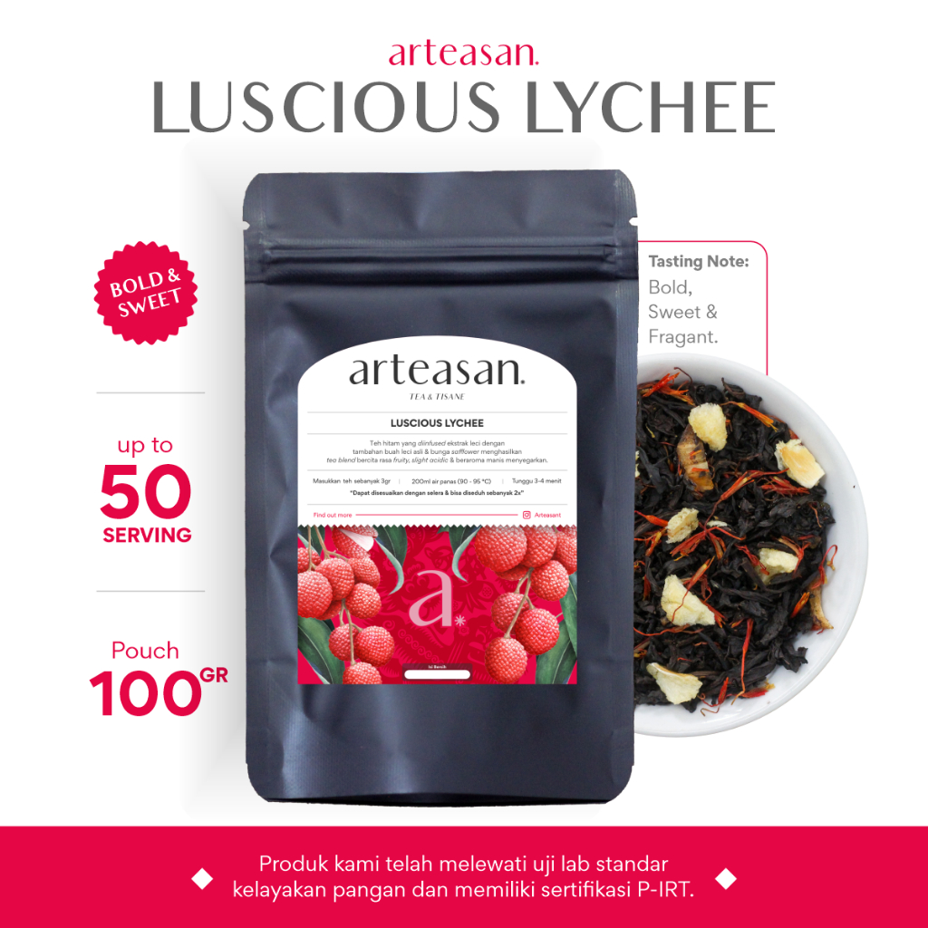 

Luscious Lychee - Tea Blend - Ukuran 100gr / Teh Hitam leci / Loose Leaf Tea - Daun Teh Utuh
